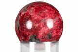 Vibrant Pink, Polished Thulite Sphere - Trondheim, Norway #380812-1